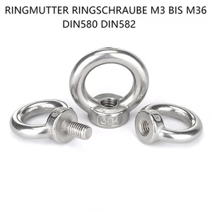 Ringmutter Ringschraube Edelstahl A2 Zurröse Augmutter DIN580 DIN582  M3 BIS M36 - Bild 1 von 13