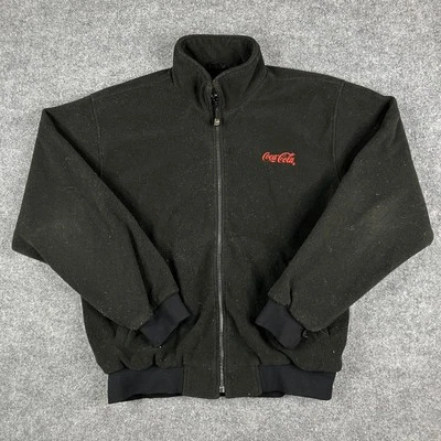 WearGuard Jacket Mens Large Black Fleece Coca-Cola Logo Zip Workwear Vintage — 第 1/4 张图片