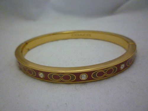 BRACCIALE COACH ORO ROSA BACIO C CERNIERA NUOVO ORIGINALE REGALO REGALO