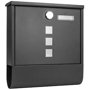Large Mailbox Steel Wall-Mounted Letterbox Secure Key Lock Parcel Post Box - Picture 1 of 19