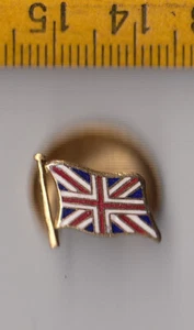 Insignia solapa ojal Union Jack esmaltada vintage Reino Unido Gaunt Londres - Imagen 1 de 2