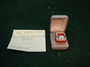 VINTAGE ALTES SPIELZEUG ELEKTRONISCHER FERNSEHER GELB WUT FLIEGENDER PFEIL HIMMEL KÖNIG RING - Bild 1 von 8