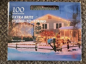 Christmas Lights Extra Brite Indoor Outdoor Light Set 100 Multicolor - Picture 1 of 7
