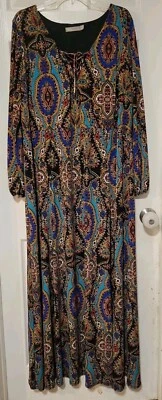 Asos Women Floral Bohemian Cottagecore V-neck Longsleeve Maxi Dress Plus Size 20 - Image 1 of 4