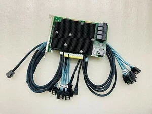 LSI  IT Mode 9300-16i 16-port SAS9300-16I 12GB/s Host Bus Adapter W CABLES US - Picture 1 of 7