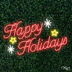 NEW "HAPPY HOLIDAYS" 32x20 LED FLEX WALL SIGN COLOR OPTIONS & REMOTE LF115 - Picture 1 of 4