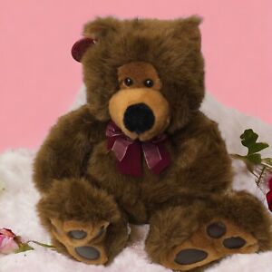 Vintage Fluffy Plush Brown Teddy Bear Stuffed Animal DanDee Collector's Choice