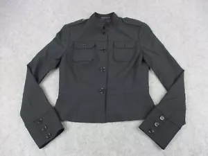 Chaqueta Blazer Theory Mujer 6 Negro Mezcla Lana Militar Utilidad Trabajo Abrigo ' - Imagen 1 de 13