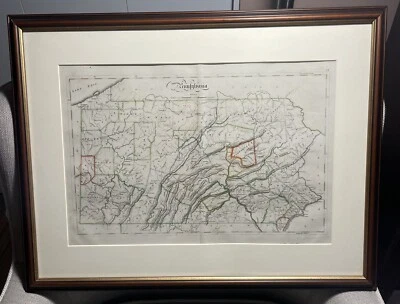 Mapa de Pensilvania 1812 con autenticación Foto 1 de 3