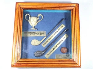 Golfballschläger Eisen & Holz Geschichte gerahmt Shadow Box Display - Bild 1 von 4