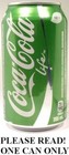 "Coca-Cola Life" Canada 2016 South America Stevia Leaf Extract NEW Canadian Coke