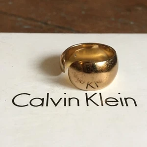 Beautiful Calvin Klein Gold Tone Ring B8 (N1/2) RRP £65 - Picture 1 of 11