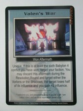 1999 BABYLON 5 CCG - SEVERED DREAMS - RARE CARD - VALEN'S WAR