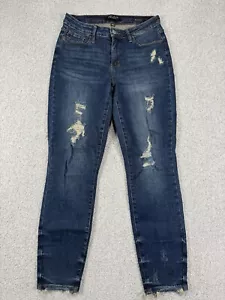 Judy Blue Relaxed Fit Distressed Denim Blue Jeans Jr Size 7 /28 - Picture 1 of 5