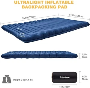 King Camp Deluxe Duo 10 Sleeping Pad 77x55x5 Camping Hiking Tent Inflatable Mat - Picture 1 of 9