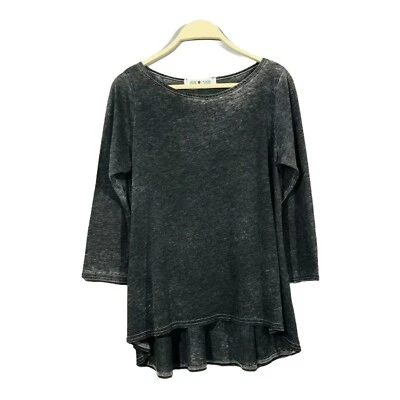 Camiseta Coin 1804 Mujer Talla M Gris Carbón Corbata Teñida Desteñida Alta Baja Retro Hippie Foto 1 de 4