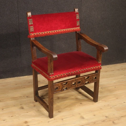 Antique armchair furniture in walnut wood 800 19th century chair living room Cover
