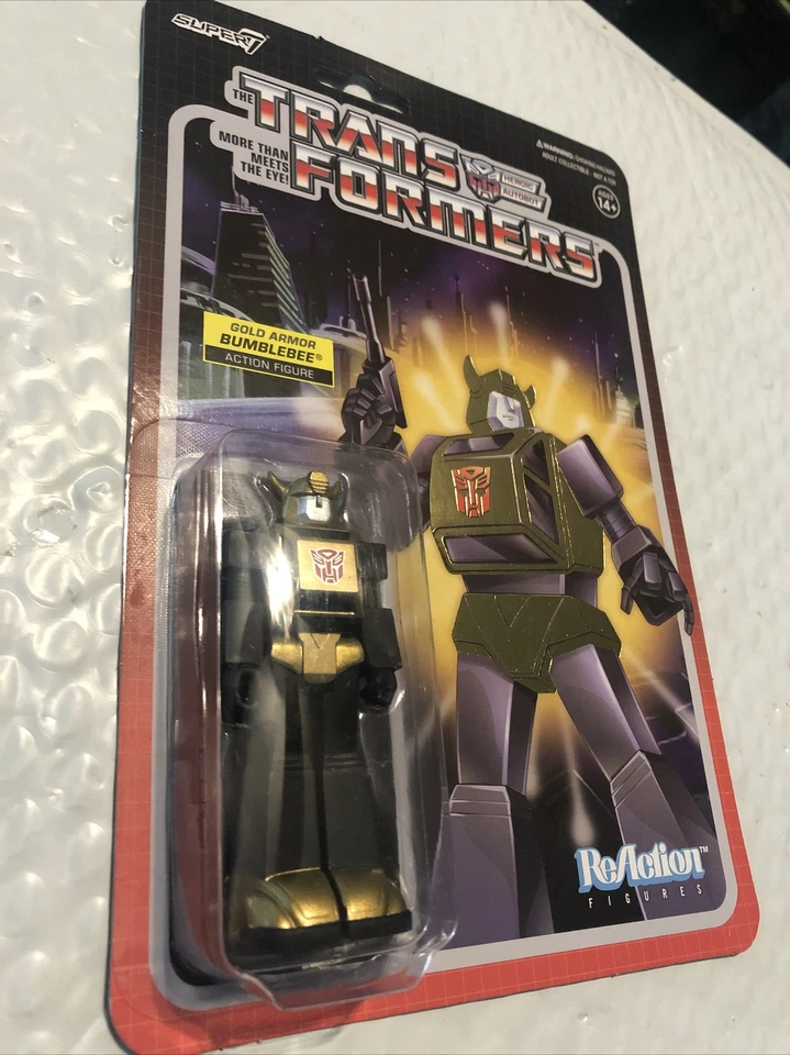 Super7 ReAction Transformers Gold Armor Bumblebee Target