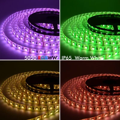 5M 5050 4in1 Chip RGBW LED Strip Light 12V 24V Tape Under Cabinet Kitchen Light - Image 1 of 4