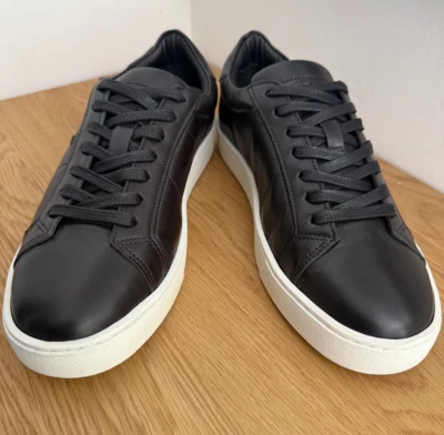 Santoni Hombre Negro Cuero Zapatillas / Zapatos / Hecho en Italia / 44EU / 11US / 10UK Foto 1 de 4