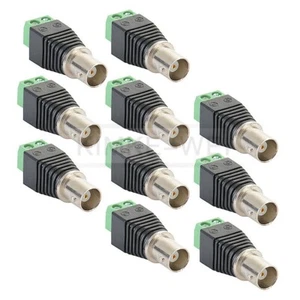 10x BNC Female Plug Terminal Connector Adapter No Solder for CCTV Camera Video - Imagen 1 de 2