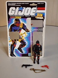 Granadero de hierro GI Joe vintage con reverso de tarjeta completo 1987 - Imagen 1 de 12
