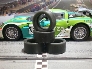 1/24 URETHANE SLOT CAR TIRES 2pr Fronts fit CARRERA Corvette C6R & Ferrari F575 - Picture 1 of 1