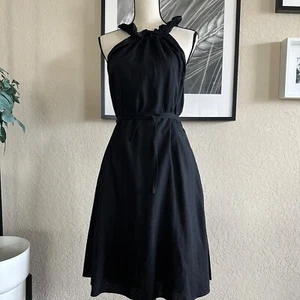 NUEVO Vestido Halter Banana Republic Factory Negro Mezcla de Lino Pequeño Mediano - Imagen 1 de 9