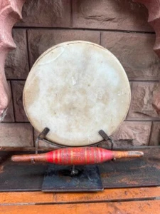 Vintage Stone's Hand Carved Chapati Plate with Flower Design and Wooden Roller - Picture 1 of 10