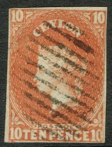 Ceilán 1857 SG9 10d bermellón aburrido 4m ex corazón de león gato usado muy fino. £325.00 - Imagen 1 de 1
