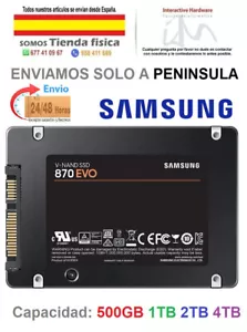 Disco duro solido SSD Samsung 870 EVO 2,5" SATA III 500GB 1TB 2TB 4TB - Imagen 1 de 6