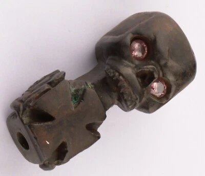 Handle for cane Walking stick Skull German Iron Cross WWII WW2 Military ww1 WWI - Image 1 of 4