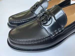 Gucci schwarz Leder GG ineinandergreifende Medaillon Penny Loafer Gr. 9,5 G, US 10 $ 850 * - Bild 1 von 11