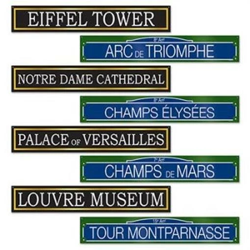 Letreros de calle franceses París utilería decoración de fiesta de cumpleaños Foto 1 de 1