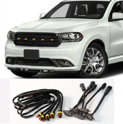 Para Dodge Durango 2008-2021 Parrilla Delantera Luz LED Estilo Raptor Cubierta Parrilla 5 Piezas Foto 1 de 2
