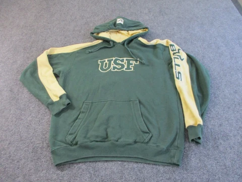 South Florida Bulls Hoodie Men's Large Green Cotton Sweatshirt Champion * Cover