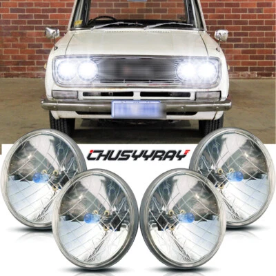 Faros halógenos redondos cromados de 5,75" 5-3/4" para camioneta Toyota Corolla Corona Foto 1 de 4