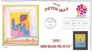 PETER MAX LOVE 1 MINI- DELUXE FDC- DWc CACHET - Picture 1 of 1