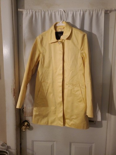 Coach Cappotto Trench Giallo Lunghezza Coscia Donna EXTRA Small XS Edizione Fine Anni 2000