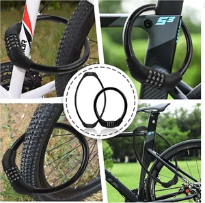 Bike Lock Cable, Bike Locks Heavy Duty Anti Theft, 2 Pcs Security 4 Digit Res... - Picture 1 of 12