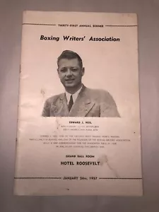 Boxing Writers Association 31st Annual Dinner 1957 Program Floyd Patterson Guest - Picture 1 of 13