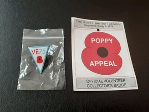 COLLECTIBLE REMEMBRANCE BADGE - VE75 - NEW TO WEAR WITH PRIDE & TO REMEMBER. - Picture 1 of 1