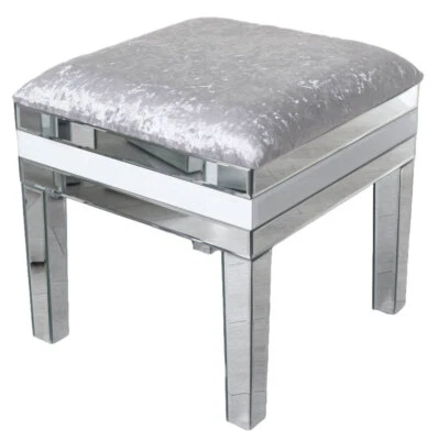 Hollywood Hocker Sitzbank Bank verspiegelt Glashocker Samt Glamour - Bild 1 von 4