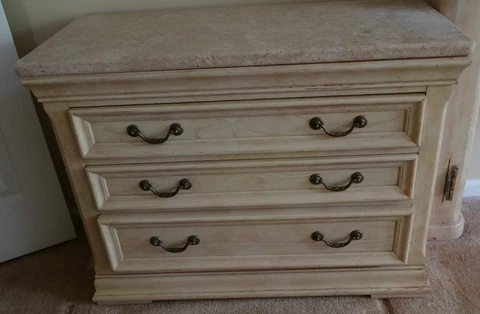 Bernhardt 3 Drawer White Marble Top Dresser Maybe Furniture MAKE ANY OFFER Cover