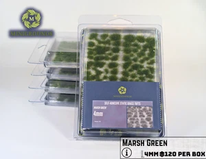 Statische Grasbüschel - Sumpfgrün 4 mm | Selbstklebend Wargaming Gelände Basis - Bild 1 von 5