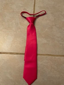 Jacob Alexander Youth Ties 11" pretied with Zipper Solid Color Pink *NWT* - Picture 1 of 3