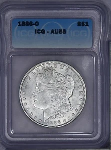 1886-O Morgan Silver Dollar $1 ICG AU55 - Very Flashy! - Picture 1 of 4