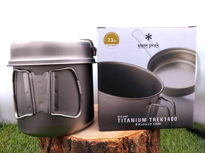 Snow Peak Titanium Trek 1400 SCS-009T frying pan ＆ deep cooker outdoor cookware - Image 1 of 4
