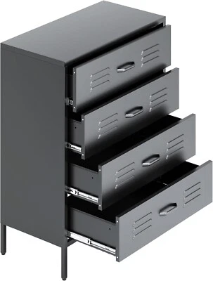 Elegro Metal 4 Drawers Dresser, Chest of Drawers for Bedroom, Storage Cabinet - Image 1 of 4