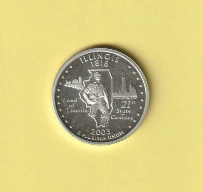 2003 S Silver Proof Illinois State Quarter - From a Proof set - 90% Silver - Image 1 of 2